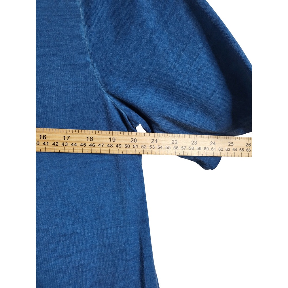 LOGO by Lori Goldstein Blue Short Sleeve Peplum Tunic - Picture 10 of 10